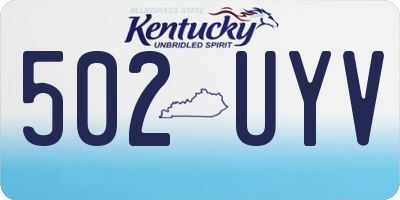KY license plate 502UYV