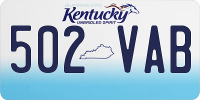 KY license plate 502VAB