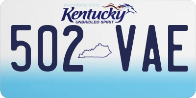 KY license plate 502VAE