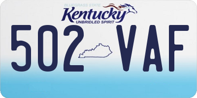 KY license plate 502VAF