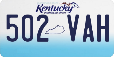 KY license plate 502VAH