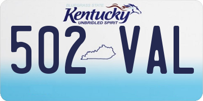 KY license plate 502VAL