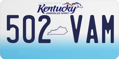 KY license plate 502VAM