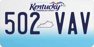 KY license plate 502VAV
