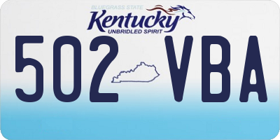 KY license plate 502VBA