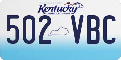 KY license plate 502VBC
