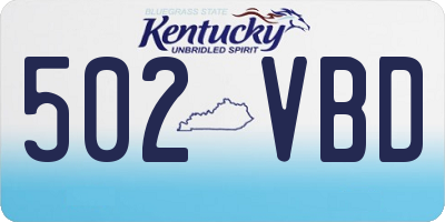 KY license plate 502VBD