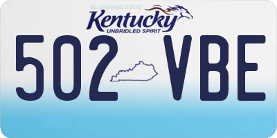 KY license plate 502VBE