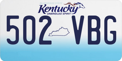 KY license plate 502VBG