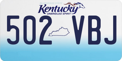 KY license plate 502VBJ