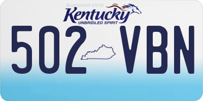 KY license plate 502VBN