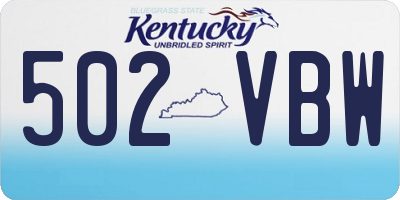 KY license plate 502VBW