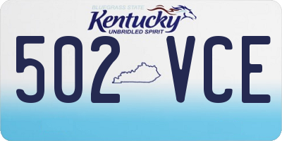 KY license plate 502VCE