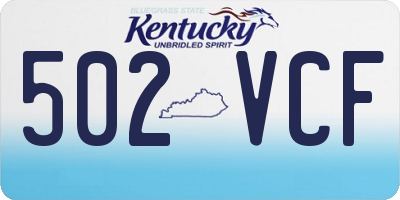 KY license plate 502VCF