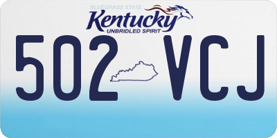 KY license plate 502VCJ