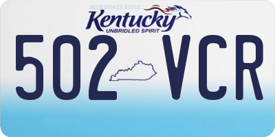 KY license plate 502VCR