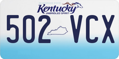 KY license plate 502VCX
