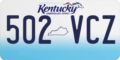 KY license plate 502VCZ