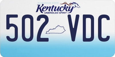 KY license plate 502VDC