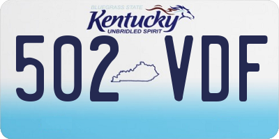 KY license plate 502VDF