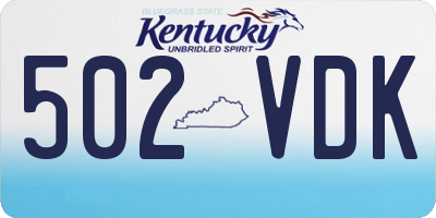 KY license plate 502VDK