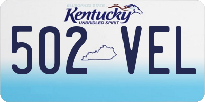 KY license plate 502VEL