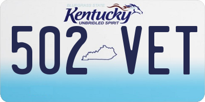 KY license plate 502VET