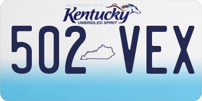 KY license plate 502VEX