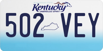 KY license plate 502VEY