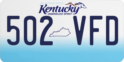 KY license plate 502VFD