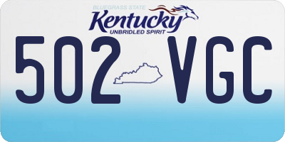 KY license plate 502VGC