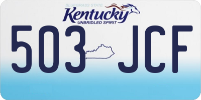 KY license plate 503JCF