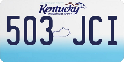 KY license plate 503JCI