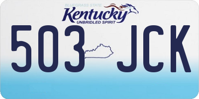 KY license plate 503JCK