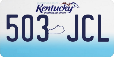 KY license plate 503JCL