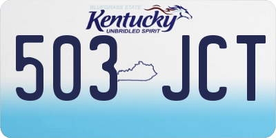 KY license plate 503JCT