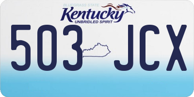 KY license plate 503JCX