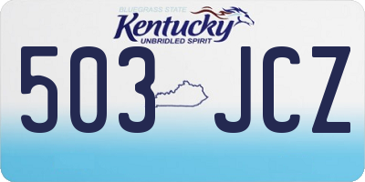 KY license plate 503JCZ