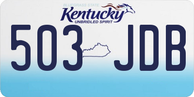 KY license plate 503JDB