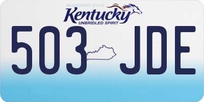 KY license plate 503JDE