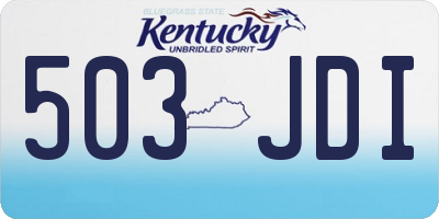 KY license plate 503JDI