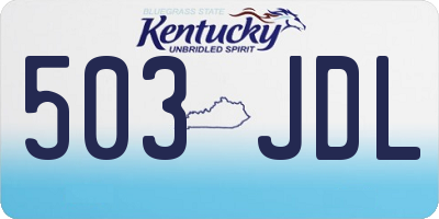 KY license plate 503JDL