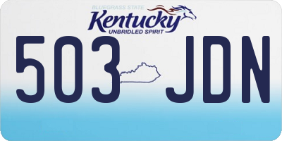KY license plate 503JDN