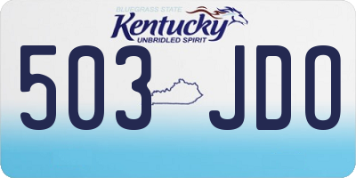 KY license plate 503JDO