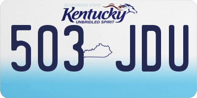 KY license plate 503JDU
