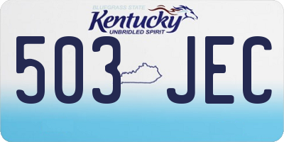 KY license plate 503JEC