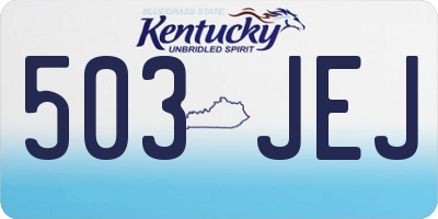 KY license plate 503JEJ