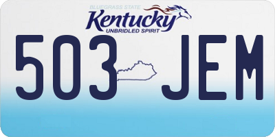 KY license plate 503JEM