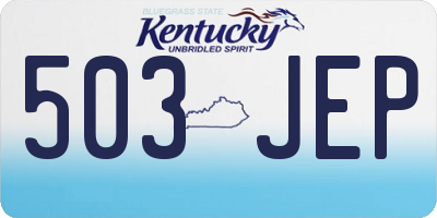 KY license plate 503JEP