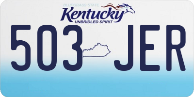 KY license plate 503JER